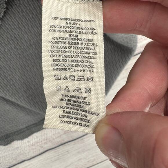 FP One Free People Embroidered Henley Thermal Shirt Womens Medium Gray - Picture 9 of 13